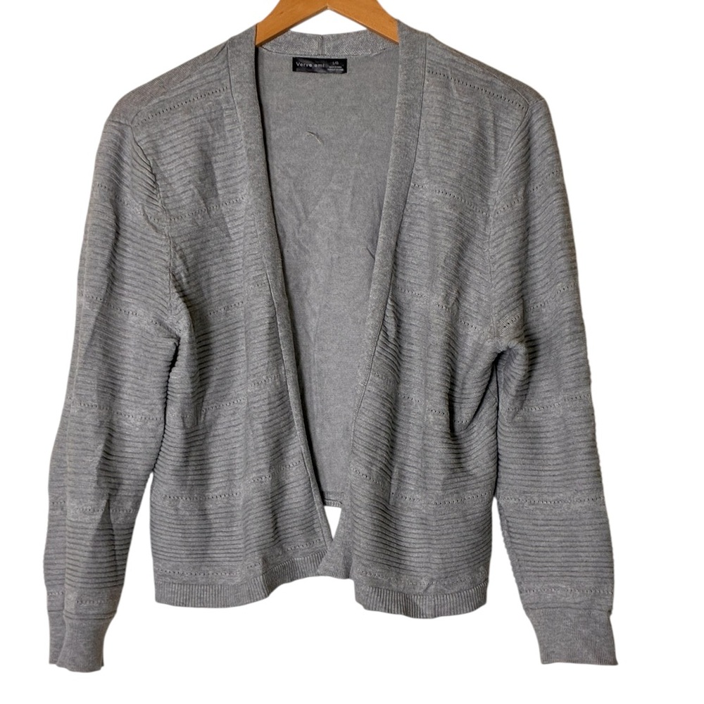 Verve Ami | Like new grey knit long sleeve cardigan sweater